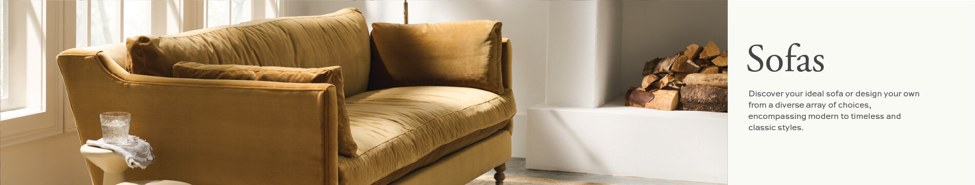 Header sofa picture with text